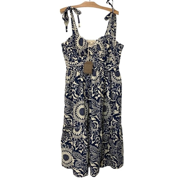 Forever that Girl Anthropologie | Dress Blue Floral Sleeveless Midi NWT- Large - Picture 1 of 9